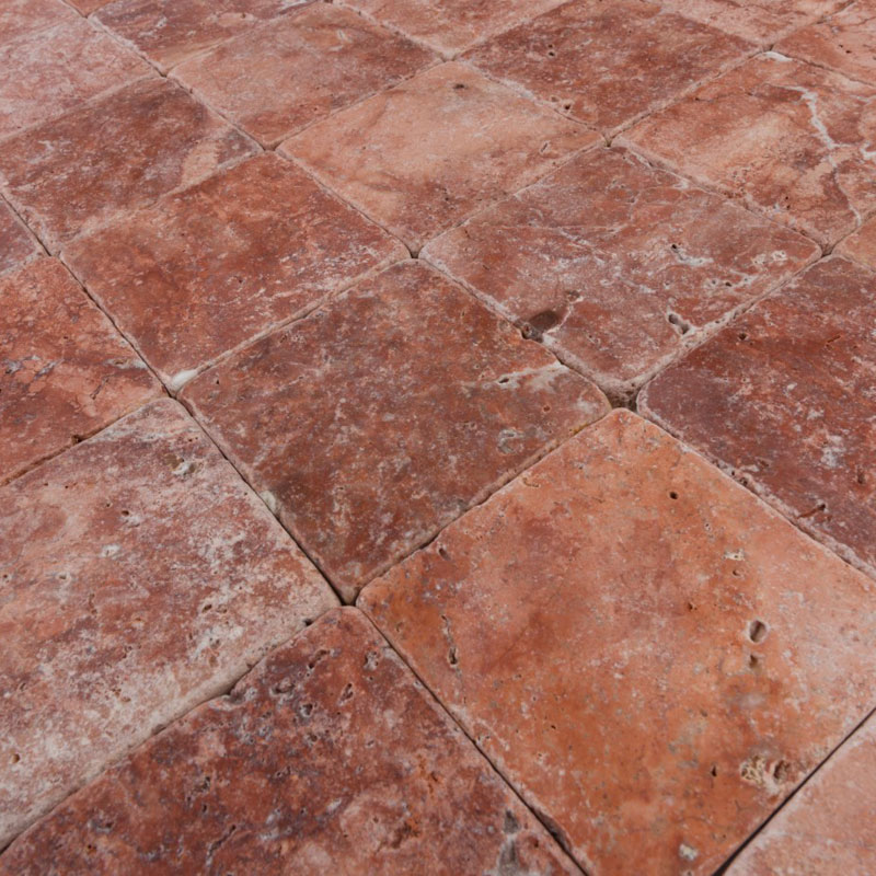 7 red travertine tumbled