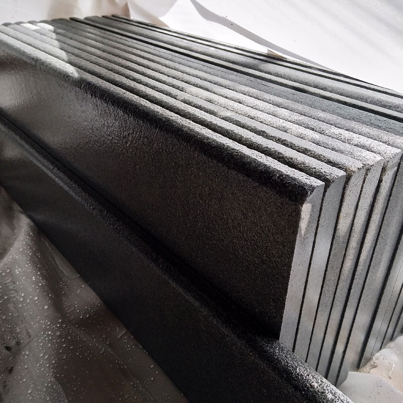 dark grey China basalt granite stone steps flamed outdoor