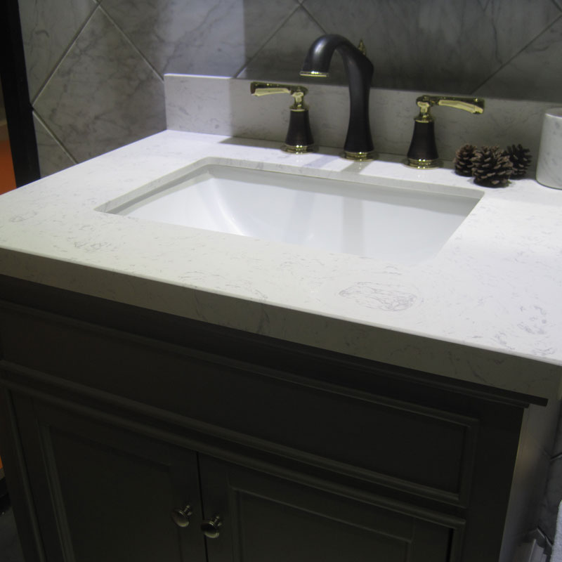 Carrara white quartz stone vanity tops