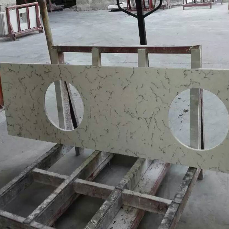 white marble looking quartz vanity tops