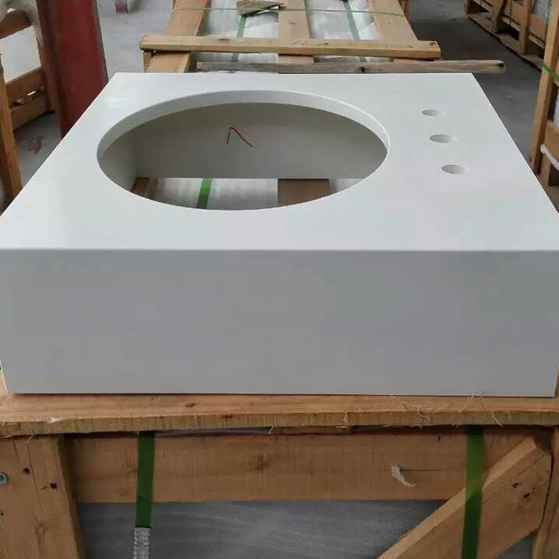 Bwv023 Plain White Quartz Vanity Top China Granite Outlet Granite