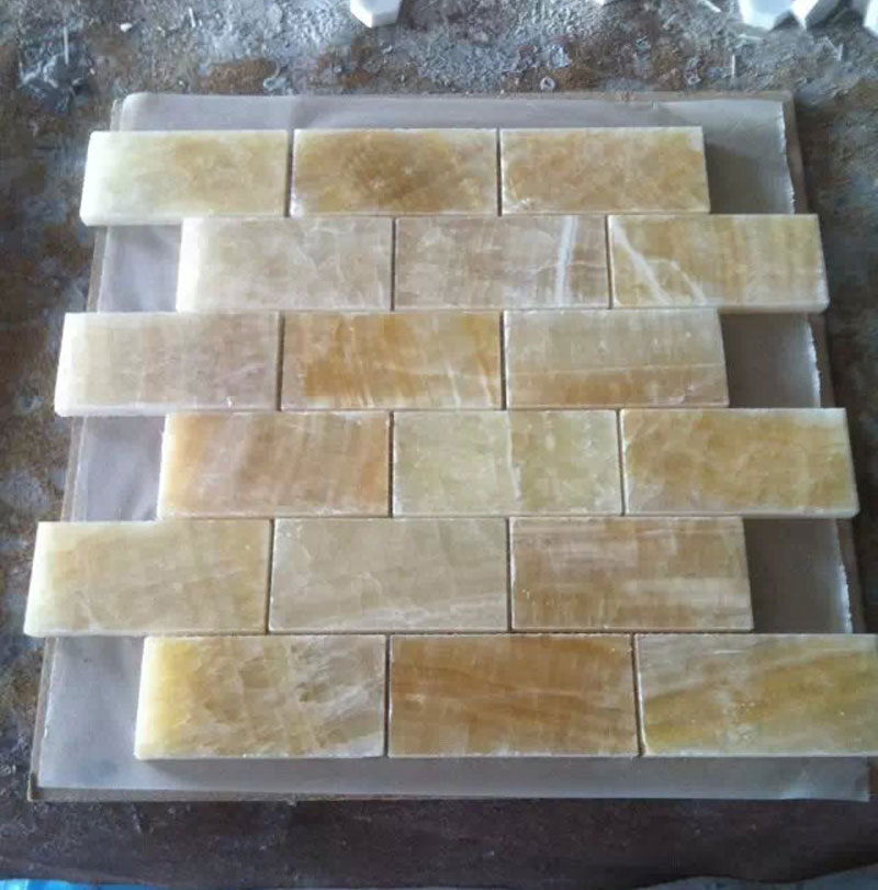Chinese natural onyx subway mosaic tiles