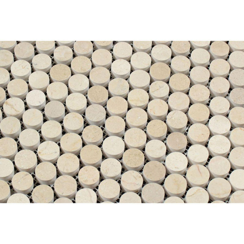 creme marfil spanish marble round mosaic tiles kitchen backsplash