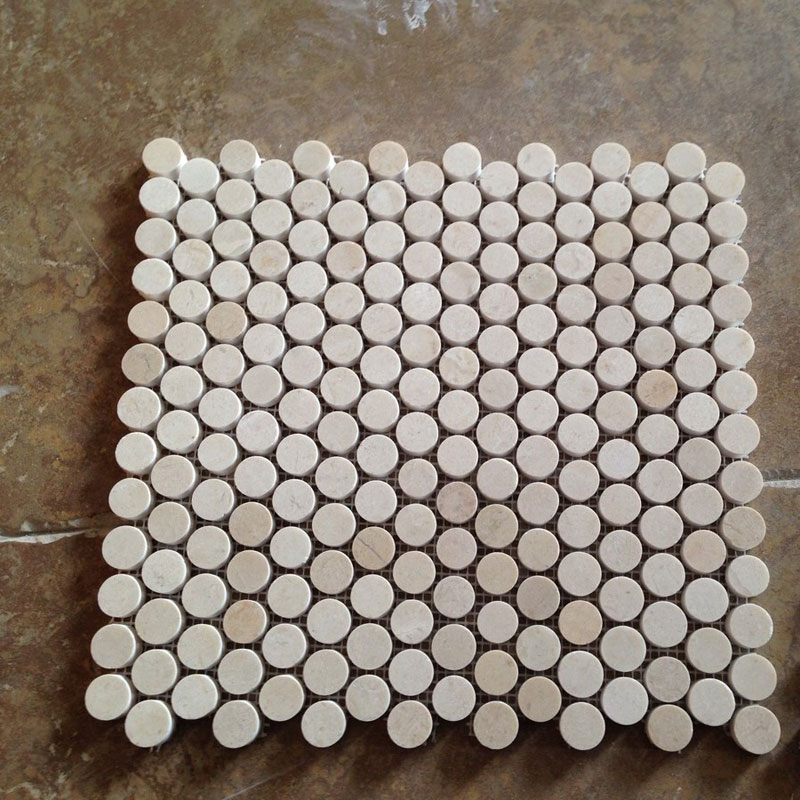beige creme marble mosaic tiles