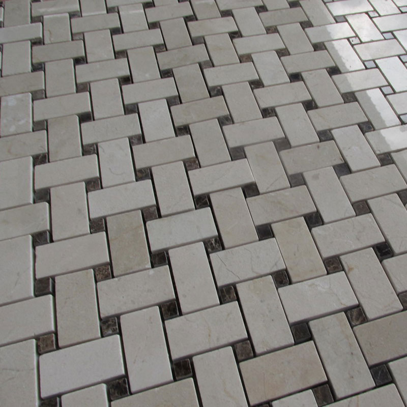 creme marfil basketweave marble tiles