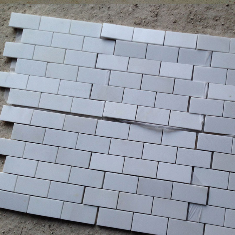 Thassos White 58x34 Mini Brick Mosaic Tile Polished