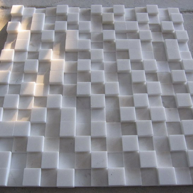 thassos marble 3d mosaic tiles