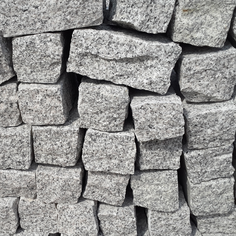 light grey granite cobblestone split