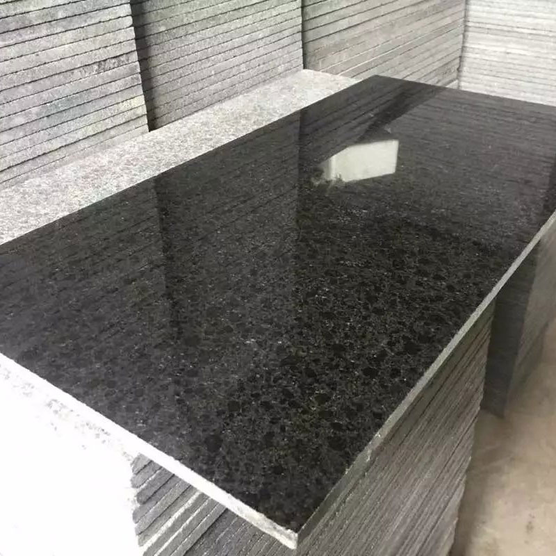 glossy polished black pearl granite tiles price