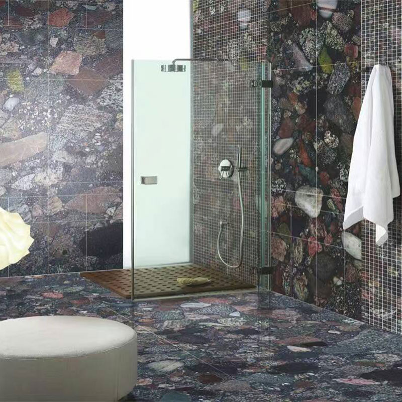 pebble granite tiles bathroom