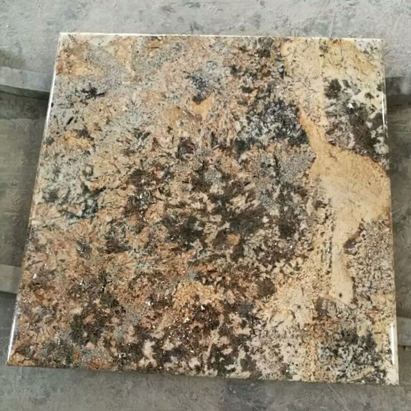 golden color granite tiles wall
