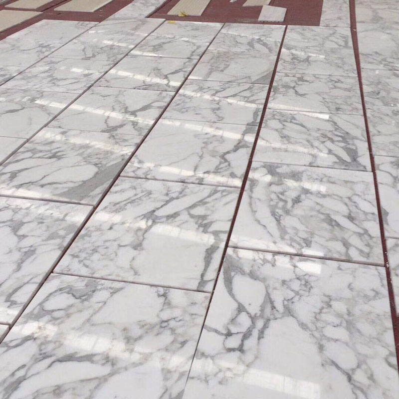 Arabascato Bianco tiles hotel hall flooring project