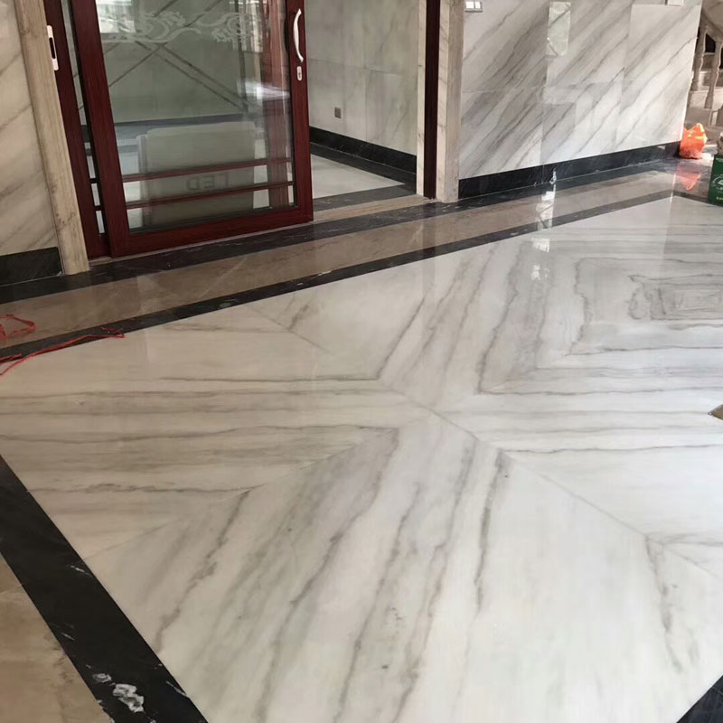 white marble flooring inlay tiles