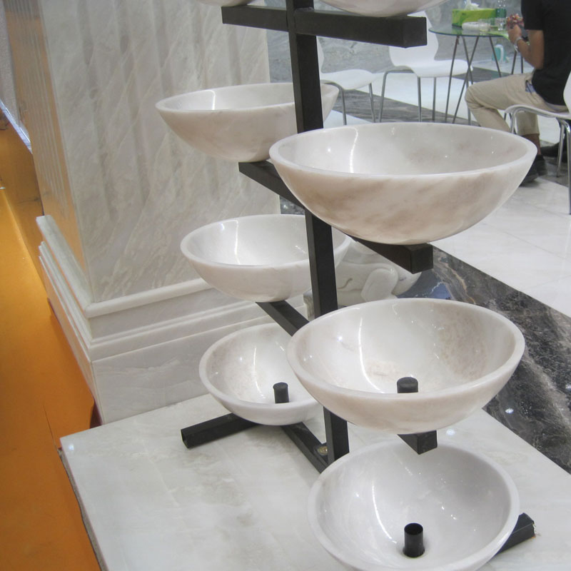 white marble sinks