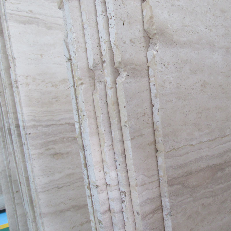 white creamy travertine slabs