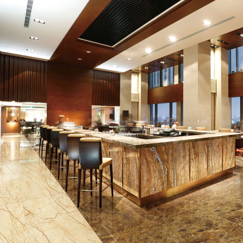 7 Golden Walnut Travertine bar tops