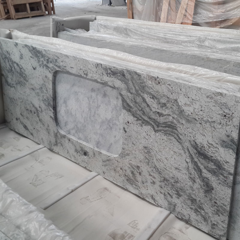 96inch river white granite countertop with sink