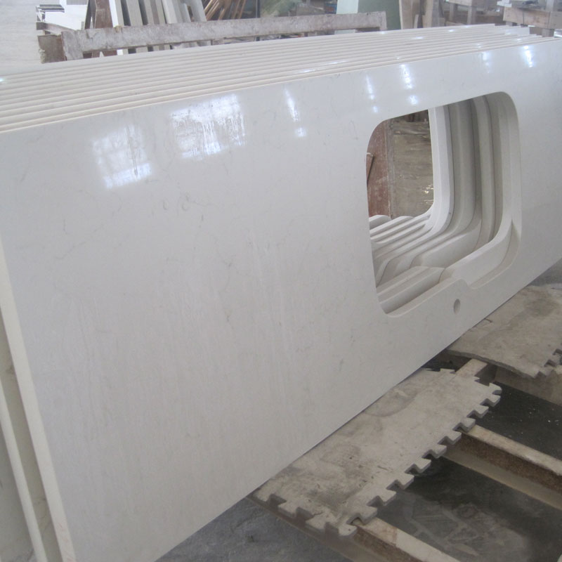 Sparkling White Quartz kitchen tops