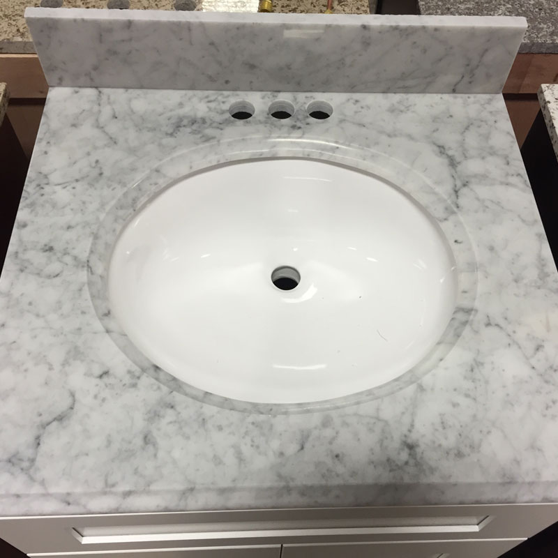 Carrara White marble vanity top prefab
