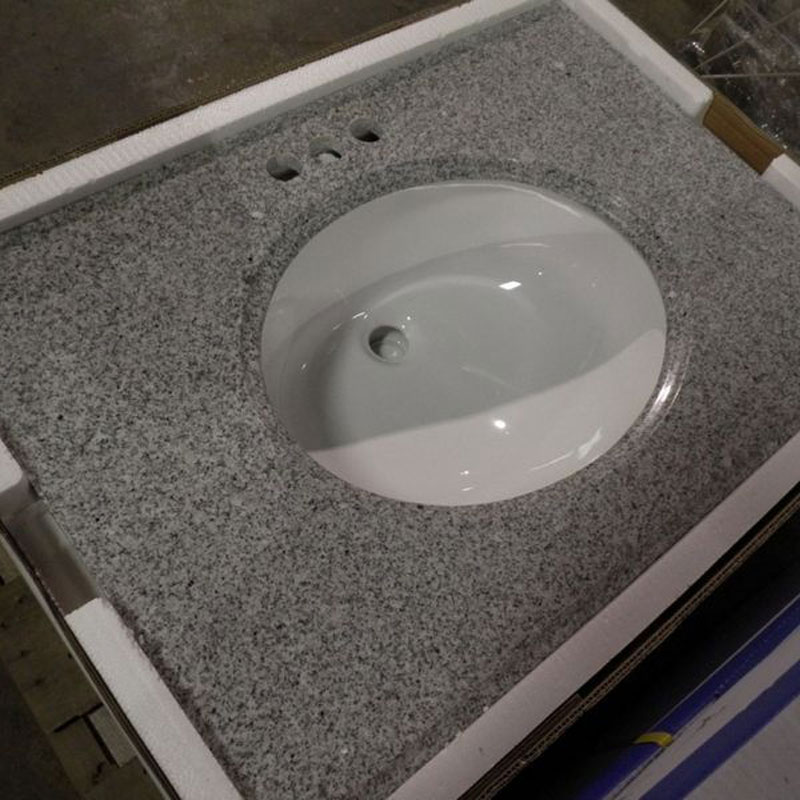 Padang Light Granite vanity with ceramic sink