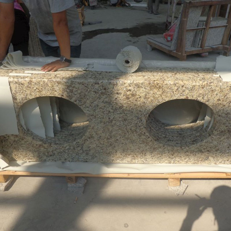 New Venetian Gold Granite tops for bathroom