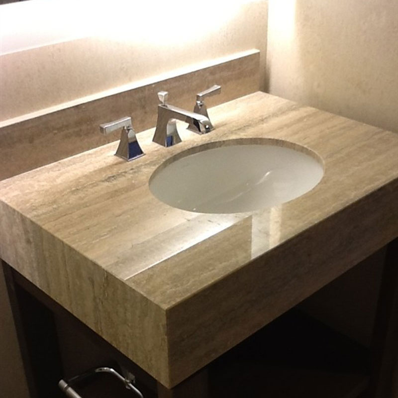light beige travertine stone vanity tops