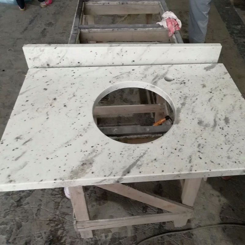 Valley White Granite vanity tops beveled edge