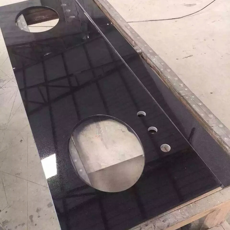 Absolute Black Granite vanity top bullnose edge
