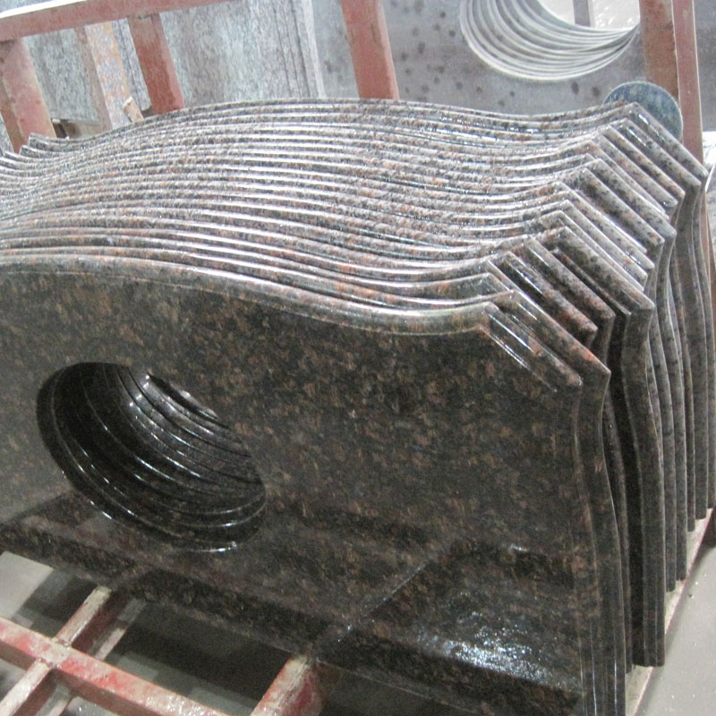 Dark Tan Granite vanity top with sink hole