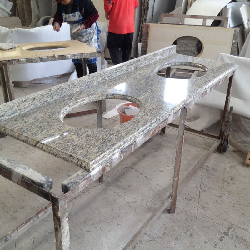 prefab Giallo Santa Cecilia Granite vanity tops