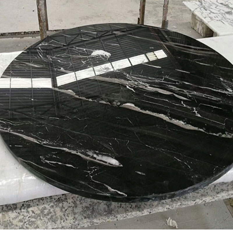China Nero Portoro Marble round table tops