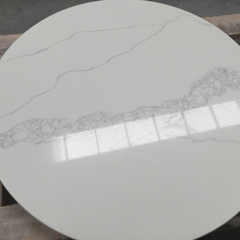 white quartz marble stone round table tops