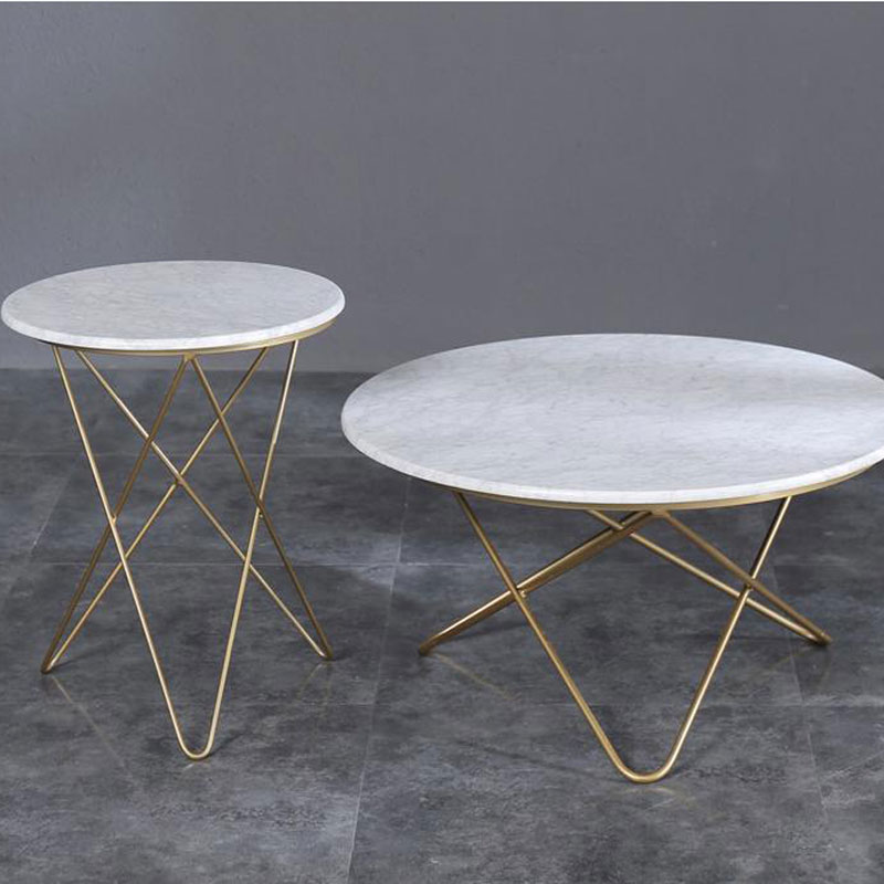Bianco Carrara Round Marble Top Accent Table