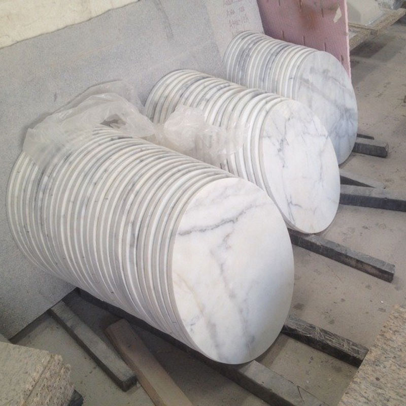 Italian white marble round table tops