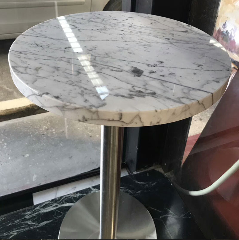 Statuary Marble round tops with steel base