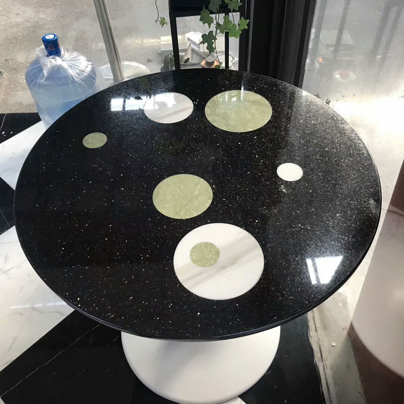 Spark Black Granite round table tops