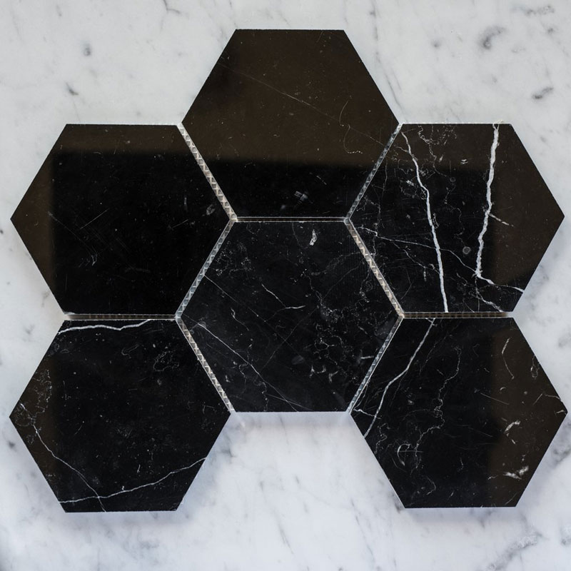 Marble Nero Hexagon tiles