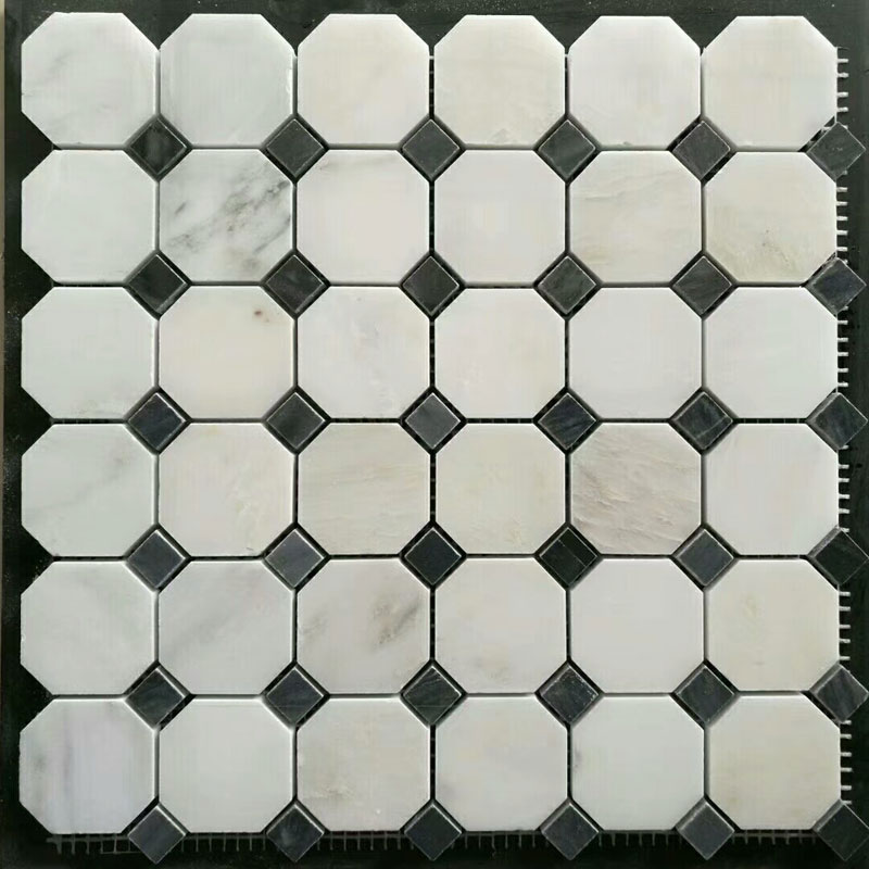 Chinese white marble octagon tiles bathroom
