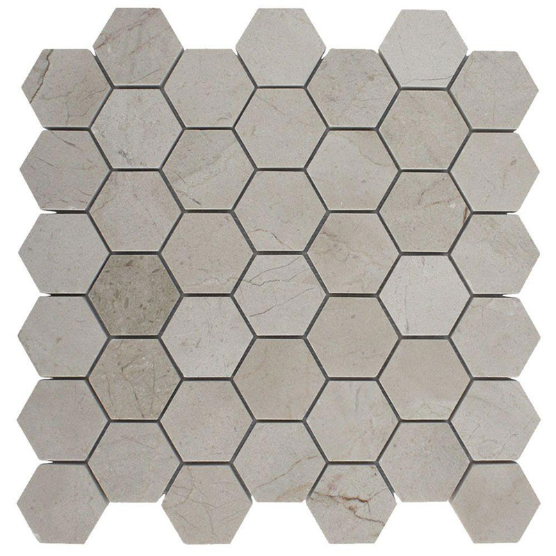 Crema Marfil Marble Hexagonal Mosaic Tiles