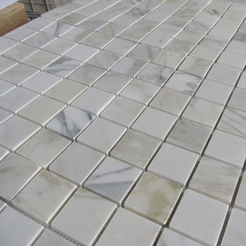 Calacatta Gold Italian Calcutta Marble Square Mosaic Tile 2 x 2 Honed