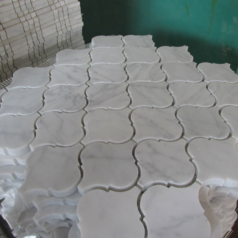 Carrara Marble Lantern Mosaic Tile