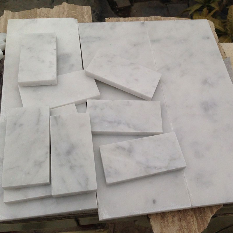 carrara white marble brick mosaic tiles