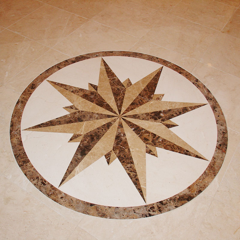 star design beige marble seamless medallion