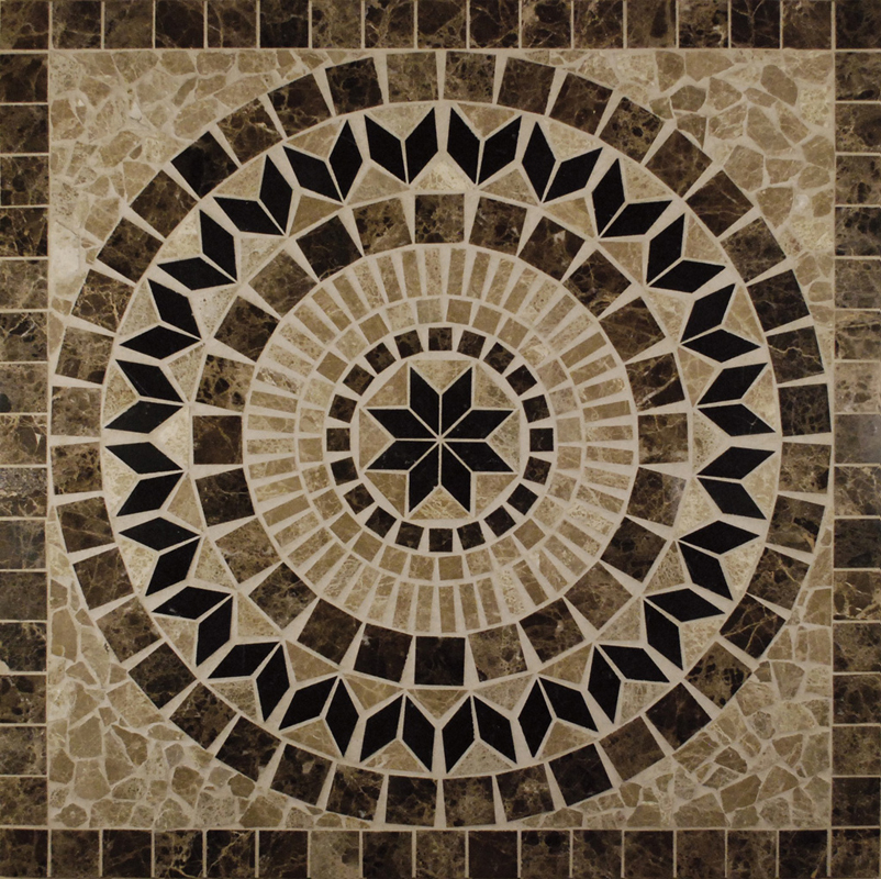 light emperador dark emperador marble mosaic medallion tiles