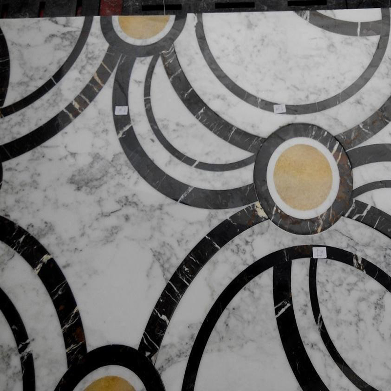 waterjet marble medallion and stone tiles