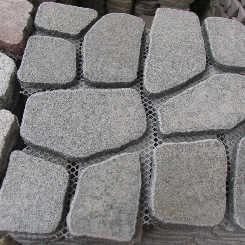 grey granite crazy meshed paving stone