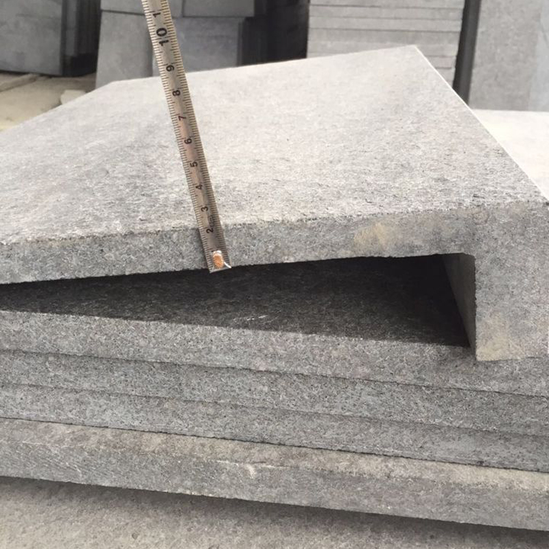 drop face finish dark granite pool coping tiles