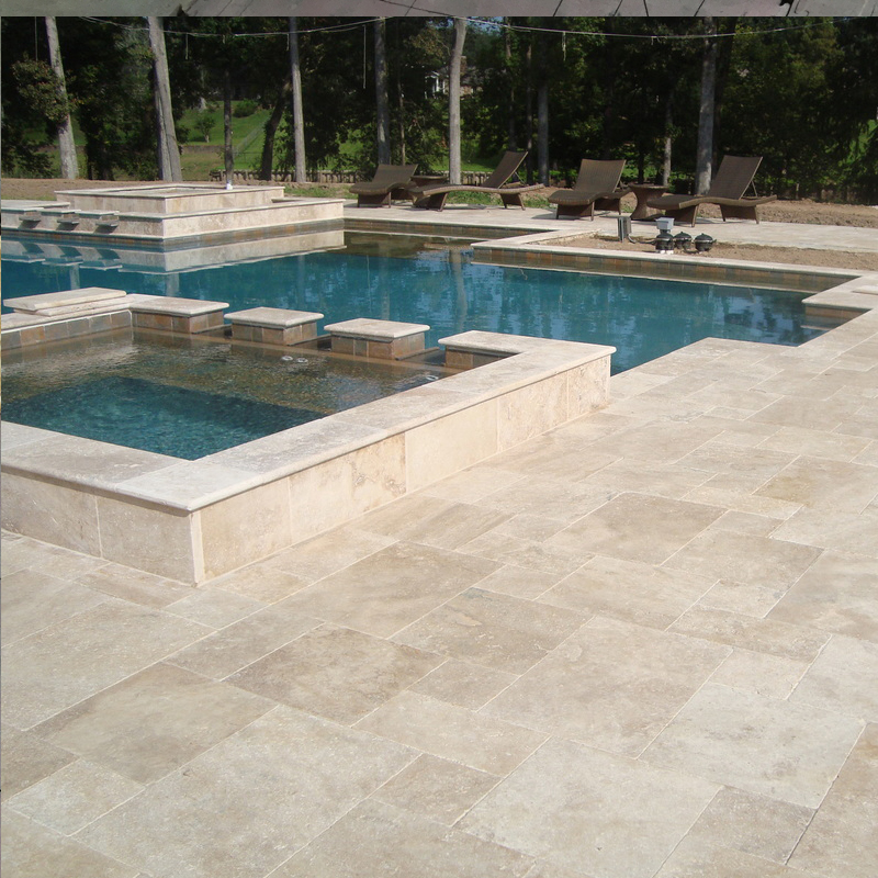 beige travertine versallies tiles for pool