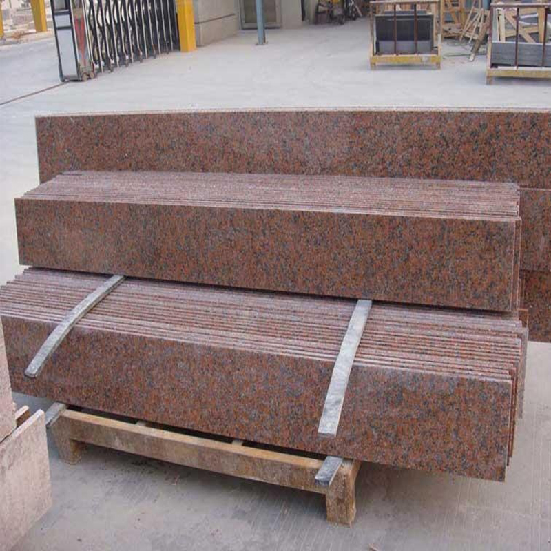 maple red granite risers
