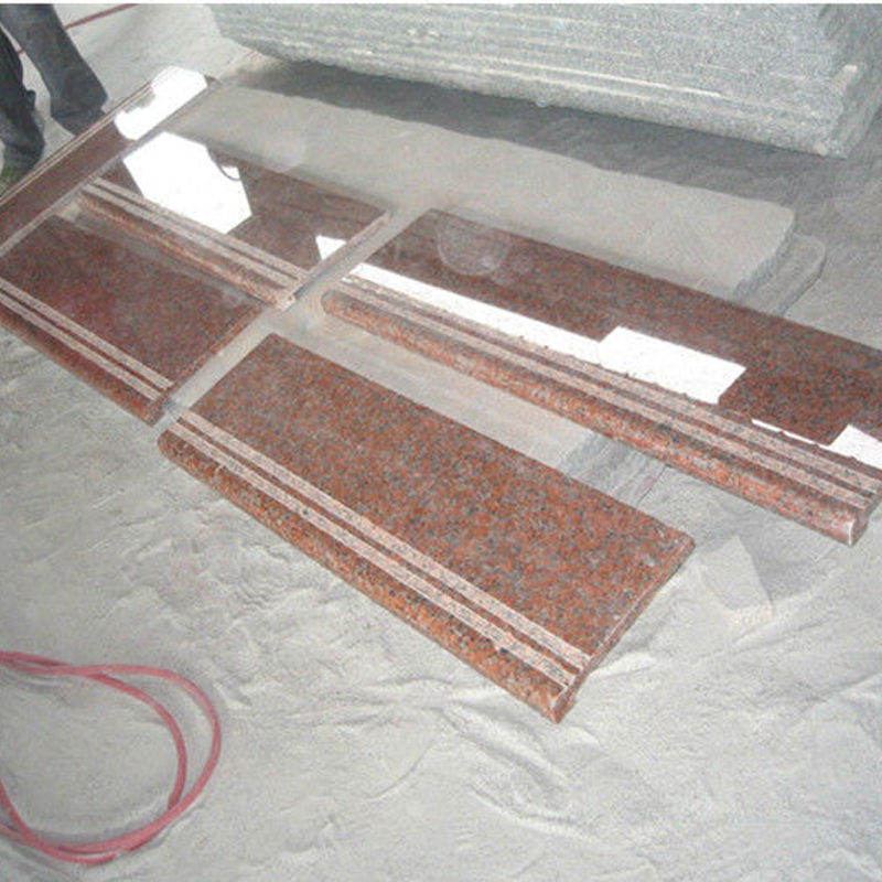 anti-slip red granite stairs